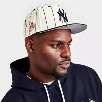 Кепка New Era New York Yankees MLB в тонкую полоску 9FIFTY Snapback, белый