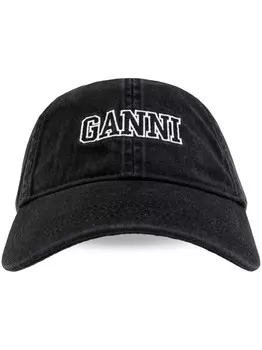 Кепка с вышитым логотипом GANNI, черный