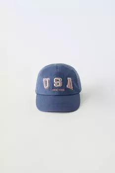 Кепка сша с вышивкой ZARA, синий