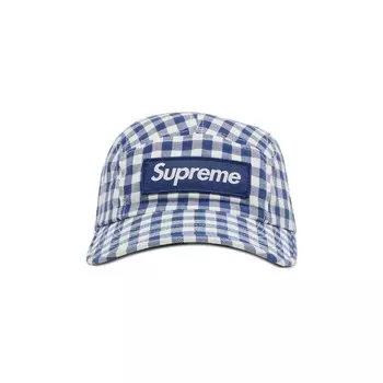 Кепка Supreme в клетку Темно-синий