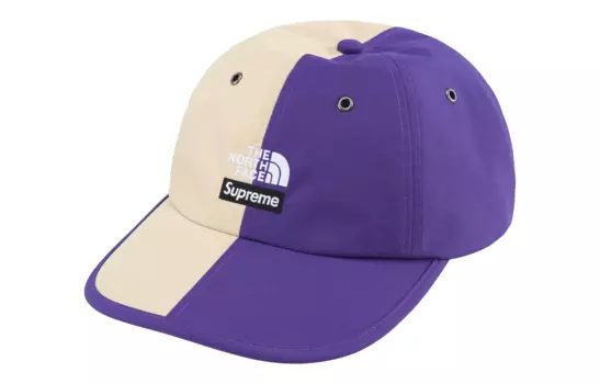 Кепка Supreme The North Face Split, бежевый / фиолетовый