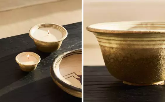 Керамическая свеча Zara Home, коричневый