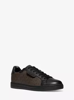 Кетинг с логотипом и кожаными кроссовками Michael Kors Mens, коричневый