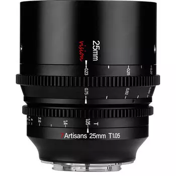 Кинообъектив 7Artisans 25mm T1.05 Vision Cine Lens, Fujifilm X Mount, черный
