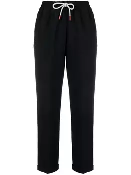 Kiton drawstring straight-leg trousers, черный
