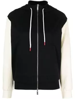 Kiton drawstring stretch-cotton hoodie, черный