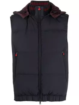 Kiton дутый жилет, синий