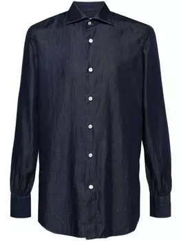 Kiton хлопковая рубашка, синий