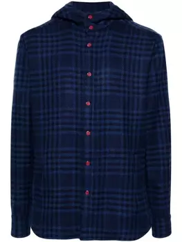 Kiton кашемировая рубашка в клетку, синий