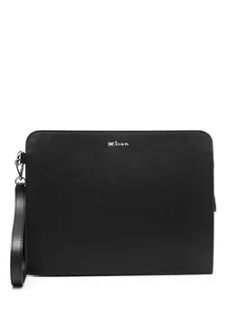 Kiton клатч с логотипом, черный