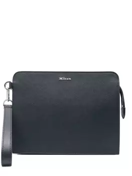 Kiton клатч с логотипом, синий