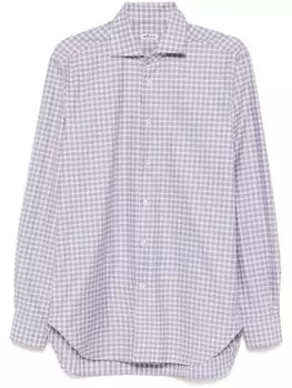 Kiton клетчатая рубашка, серый
