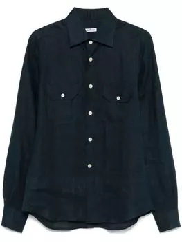 Kiton льняная рубашка, синий