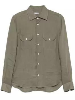 Kiton льняная рубашка, зеленый