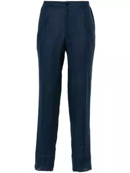 Kiton льняные зауженные брюки, синий