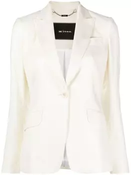 Kiton однобортный блейзер, белый