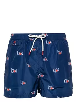Kiton плавки-шорты с логотипом, синий