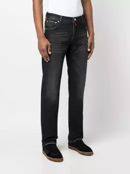 Kiton прямые джинсы средней посадки, черный