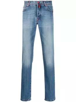 Kiton прямые джинсы средней посадки, синий