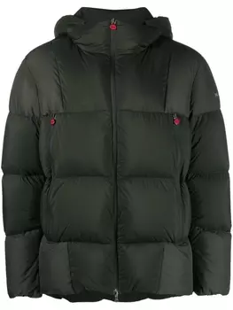 Kiton пуховик с капюшоном, черный