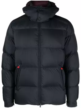 Kiton пуховик с капюшоном, синий