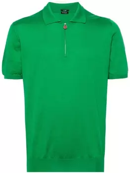 Kiton рубашка поло на молнии, зеленый