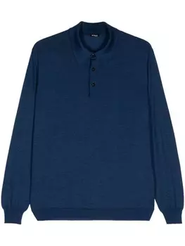 Kiton рубашка поло тонкой вязки, синий