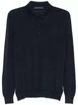 Kiton рубашка поло тонкой вязки, синий