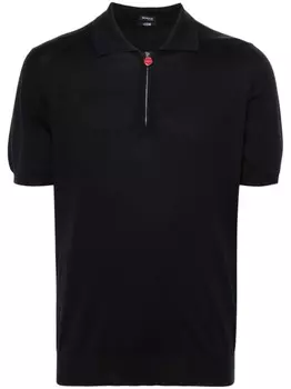 Kiton рубашка поло в рубчик, синий