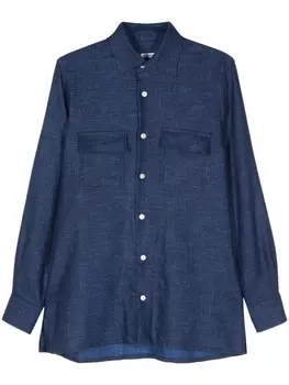 Kiton рубашка с длинным рукавом, синий