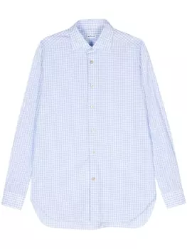 Kiton рубашка в клетку гингем, синий