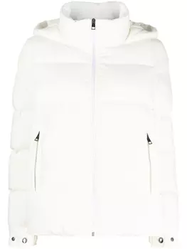 Kiton стеганая куртка с капюшоном, белый