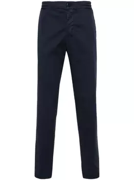 Kiton зауженные брюки с кулиской, синий
