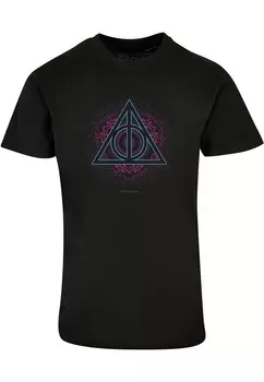 Классическая футболка ABSOLUTE CULT Shirt Harry Potter - Neon Deathly Hallow, черный