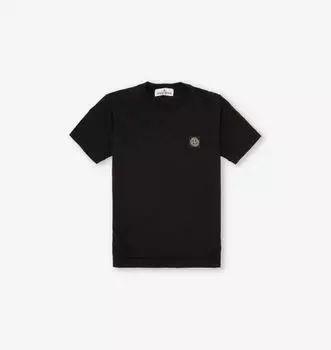 Классическая футболка из хлопкового трикотажа с коротким рукавом 2-12 лет Stone Island, черный