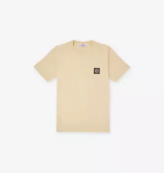 Классическая футболка из хлопкового трикотажа с коротким рукавом 2-12 лет Stone Island, желтый