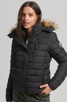 Классическая куртка Fuji из искусственного меха Superdry, черный