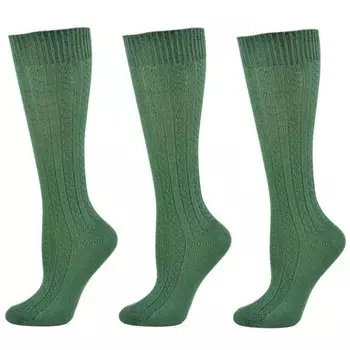 Классические хлопковые гольфы косой вязки, упаковка из 3 пар WEAR SIERRA, цвет Hunter Green