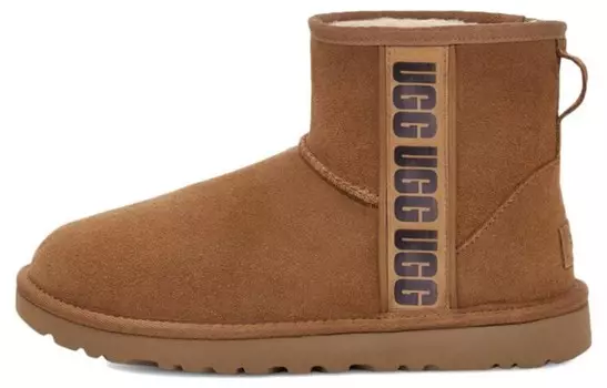 Классические мини-ботинки с боковым логотипом II, женские, каштановые Ugg