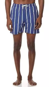Классические плавки-шорты на завязках в полоску цвета сланца от Bondi Solid & Striped, цвет bondi slate stripe