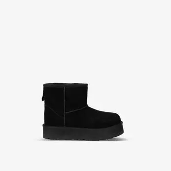 Классические сапоги на платформе Ultra Mini из замши и овчины 7-10 лет Ugg, черный