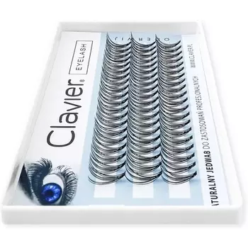 Классические шелковые ресницы C-Curl различной длины 8–14 мм, Clavier