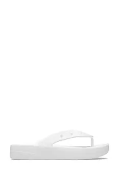 Классические шлепанцы на платформе Crocs, белый