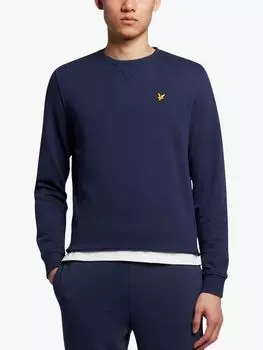 Классический джемпер с круглым вырезом Lyle & Scott, темно-синий