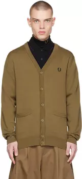 Классический кардиган цвета хаки Fred Perry