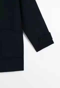 Классическое пальто WITH PATCH POCKETS Massimo Dutti, темно-синий