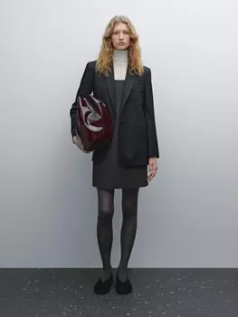 Классный шерстяной пиджак Massimo Dutti, синий