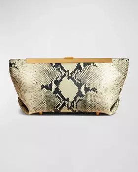 Клатч Aimee Python с тиснением Python Khaite, цвет Natural