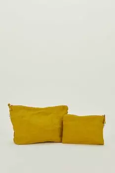 Клатч Anthropologie Hawkins New York льняной на молнии, желтый
