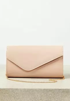 Клатч ASYMMETRIC FOLDOVER CHAIN-REGULAR FIT Lipsy, бежевый